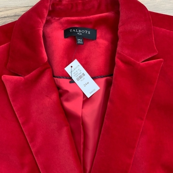 Talbots Red Velvet Blazer - Picture 2 of 7
